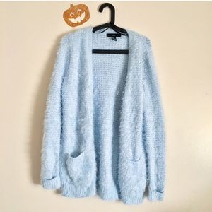 Forever 21 Fluffy Blue Cardigan